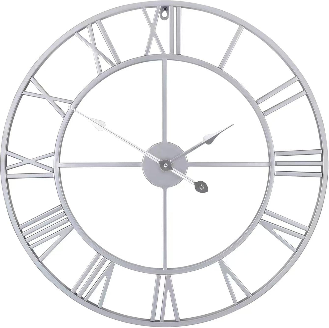 Grosse Wanduhr im Vintage-Stil, rund, geräuschlos, schwarz. Gratis dazu EIN Extraset Uhrzeiger in Go