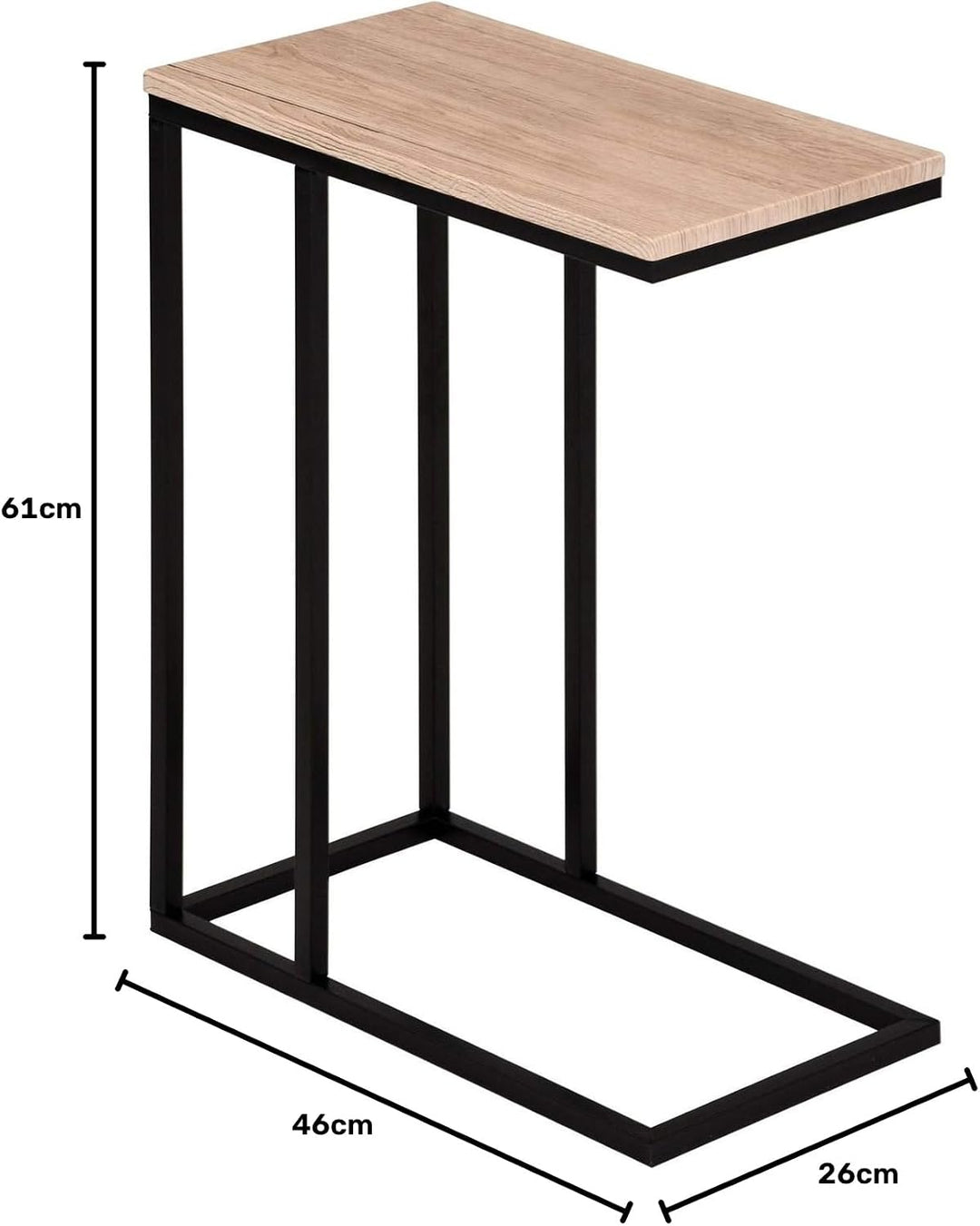 IDIMEX Beistelltisch Debora, praktischer Wohnzimmertisch in C-Form, schöner Couchtisch Tischplatte r