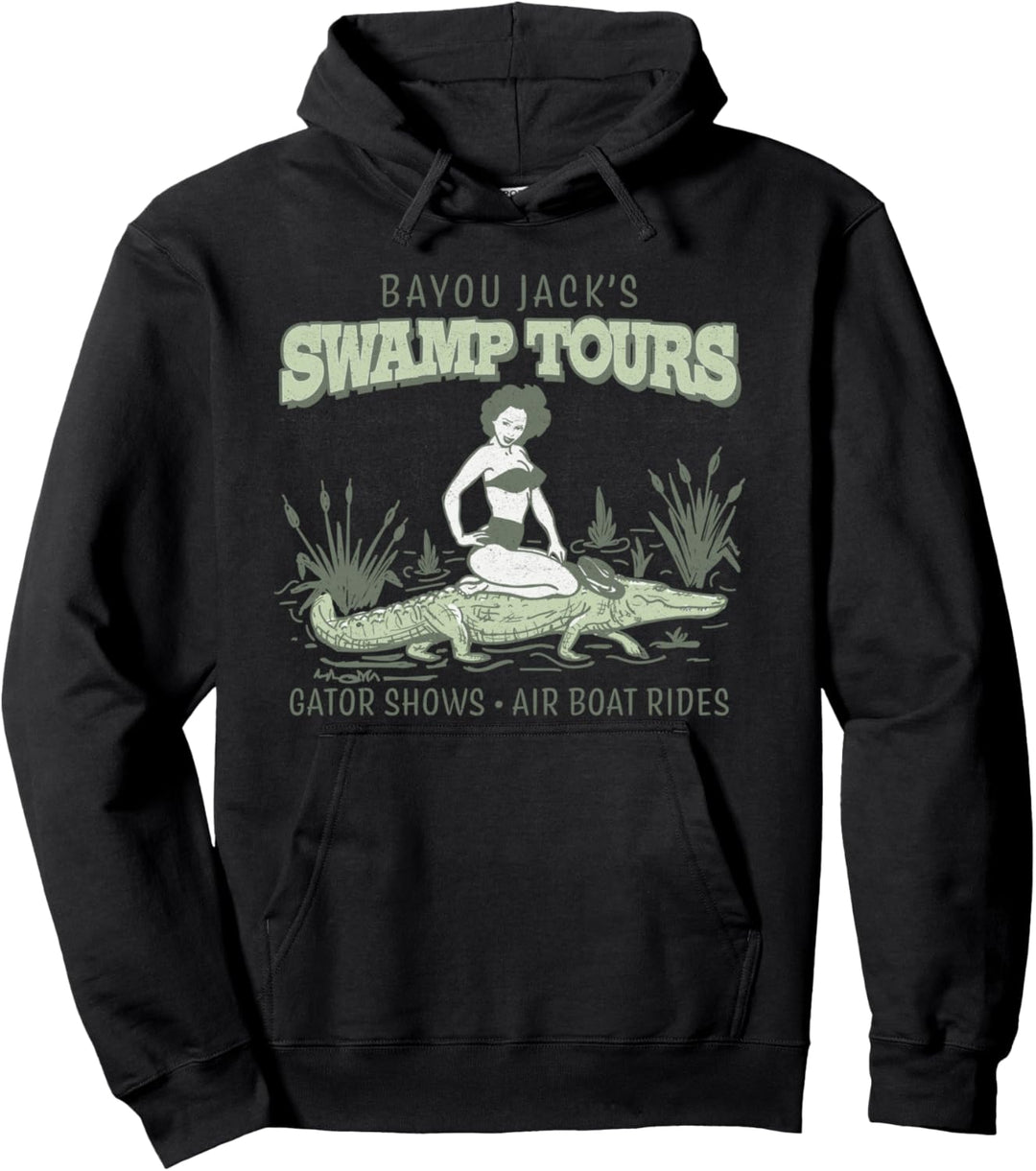 Retro-Pin-Up-Girl Louisiana Swamp tourt durch Vintage Pullover Hoodie