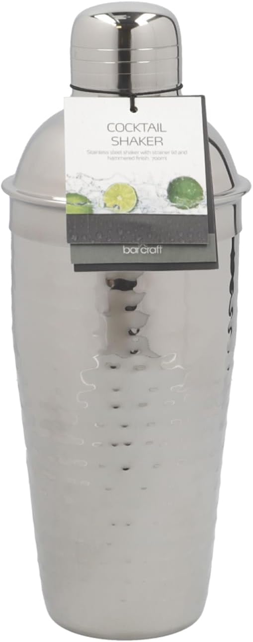 BarCraft, Luxuriöser Cocktail-Shaker in Deluxe-Silber für die Zubereitung von Cocktail-Mixgetränken,