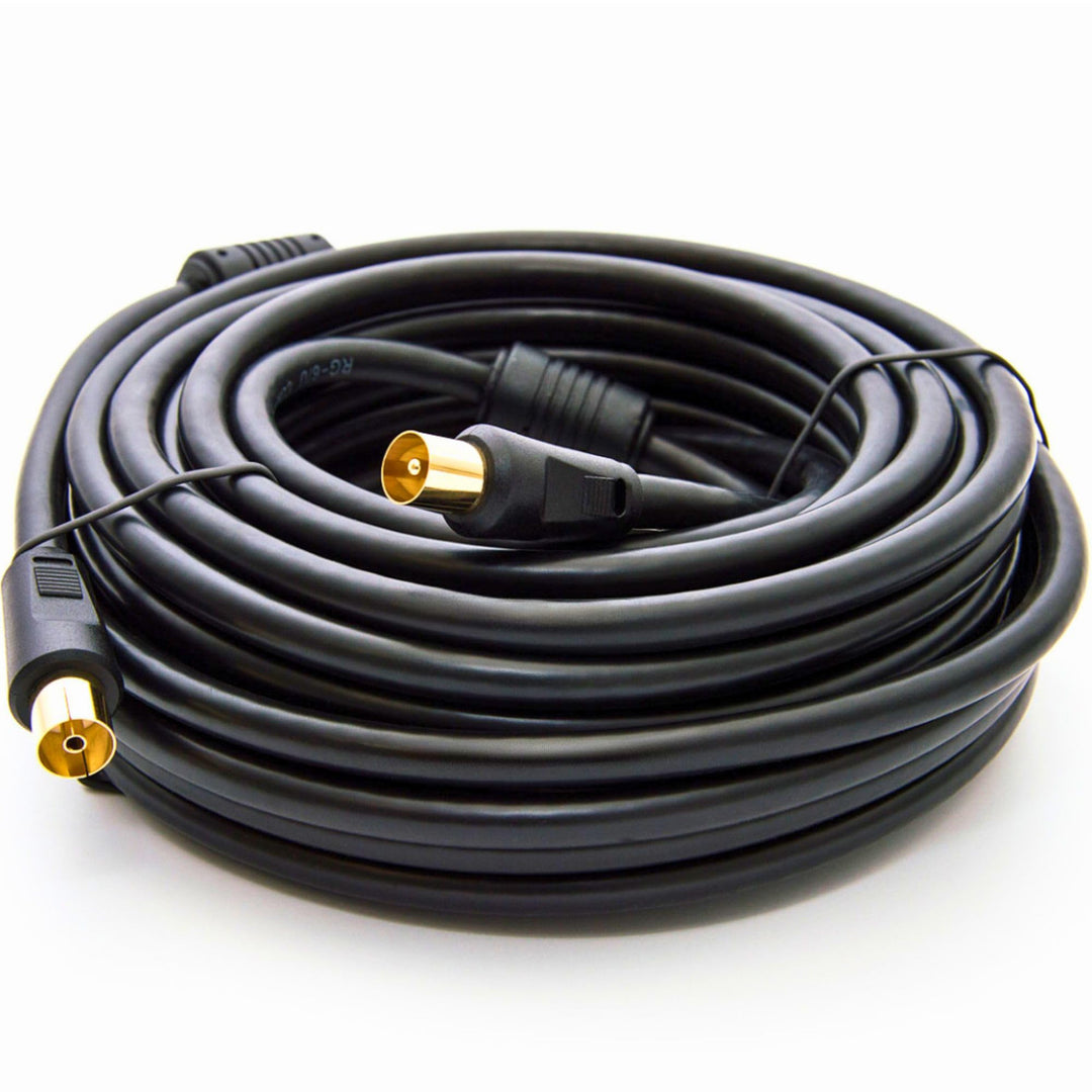 Premium X 30m Basic-LINE TV Antennenkabel IEC-Anschlusskabel Koaxial-Kabel mit Mantelstromfilter HDT