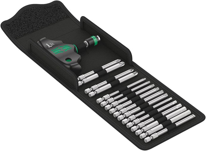 Wera '05057470001 Kraftform Kompakt 400 Handhalter und Bit-Satz, 17-teilig