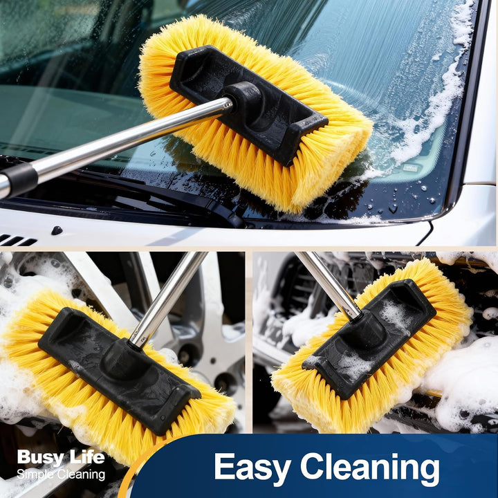 Yocada Fünfseitige Autowaschbürste mit 154,9 cm langem Griff, Keine Kratzer, 30,5 cm weiche Borstenb