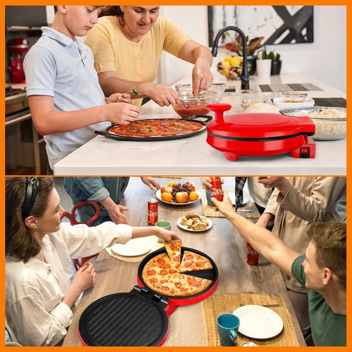 SOKANY Elektrischer Pizzaofen | Elektrischer Pizzabäcker,Pizzaofen für Zuhause,220 °C, 1000 Wat,Plat