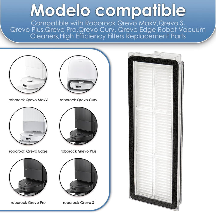 (6 Stück) QV 35A, QV 35S, Qrevo S Ersatz HEPA Filter für Roborock Qrevo MaxV, Qrevo Plus, Qrevo Pro,