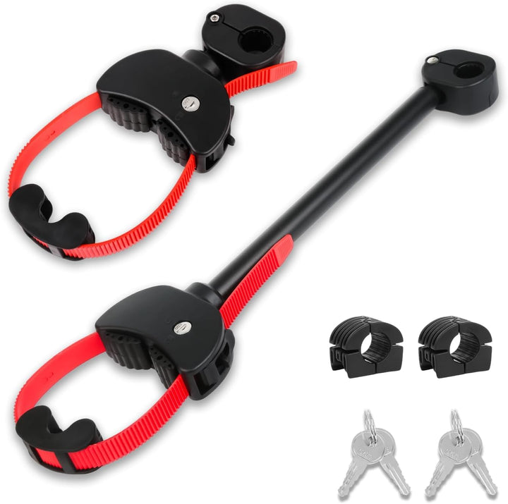 TEOV 2 Stück Rahmenhalter für Fahrradträger Länge 12CM+42CM, Verstellbarer Strap-Rahmenhalter für E-