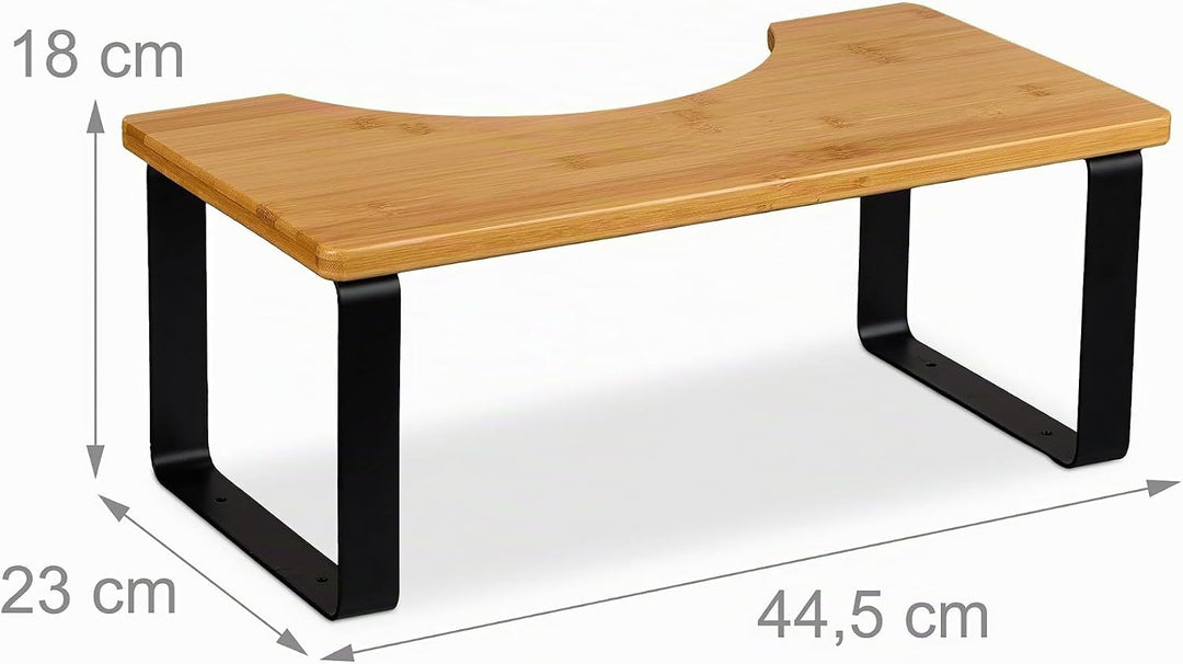 Relaxdays Toilettenhocker, Stuhlgang Unterstützung, WC Hocker Erwachsene, Bambus, HBT: 18 x 44,5 x 2