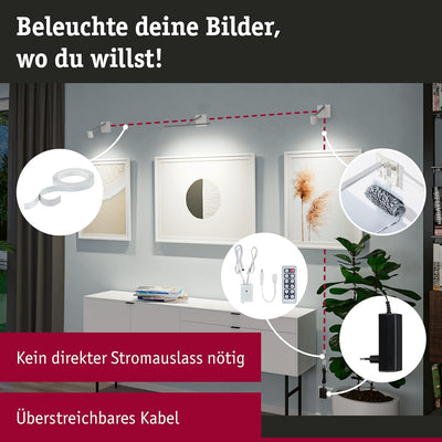 Paulmann 95576 LED Bilderleuchte Adelia Set 370lm incl. 1x4,5 Watt dimmbar Bildbeleuchtung 2700 K, A