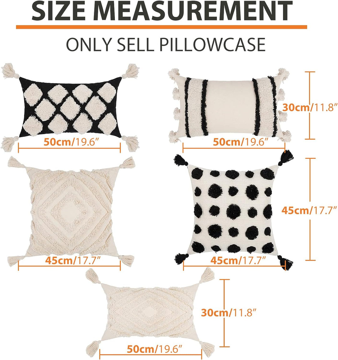 VanderHOME Bohemian Super Soft Kissenbezug Dekorative Tufted Quaste Kissenbezüge Baumwolle Weich Wov