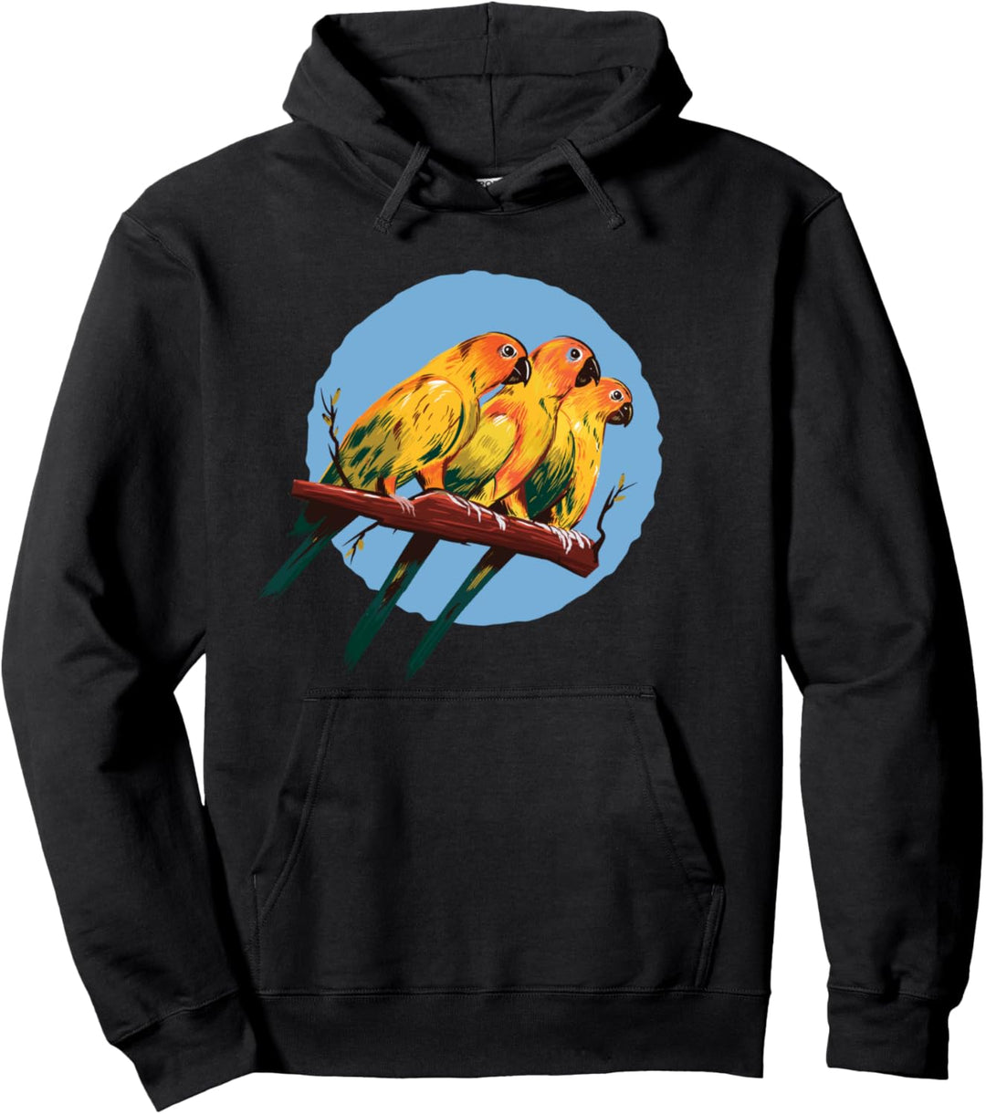 Parakeets Tropical Birds Aesthetic Bird Lover Ornithologist Pullover Hoodie