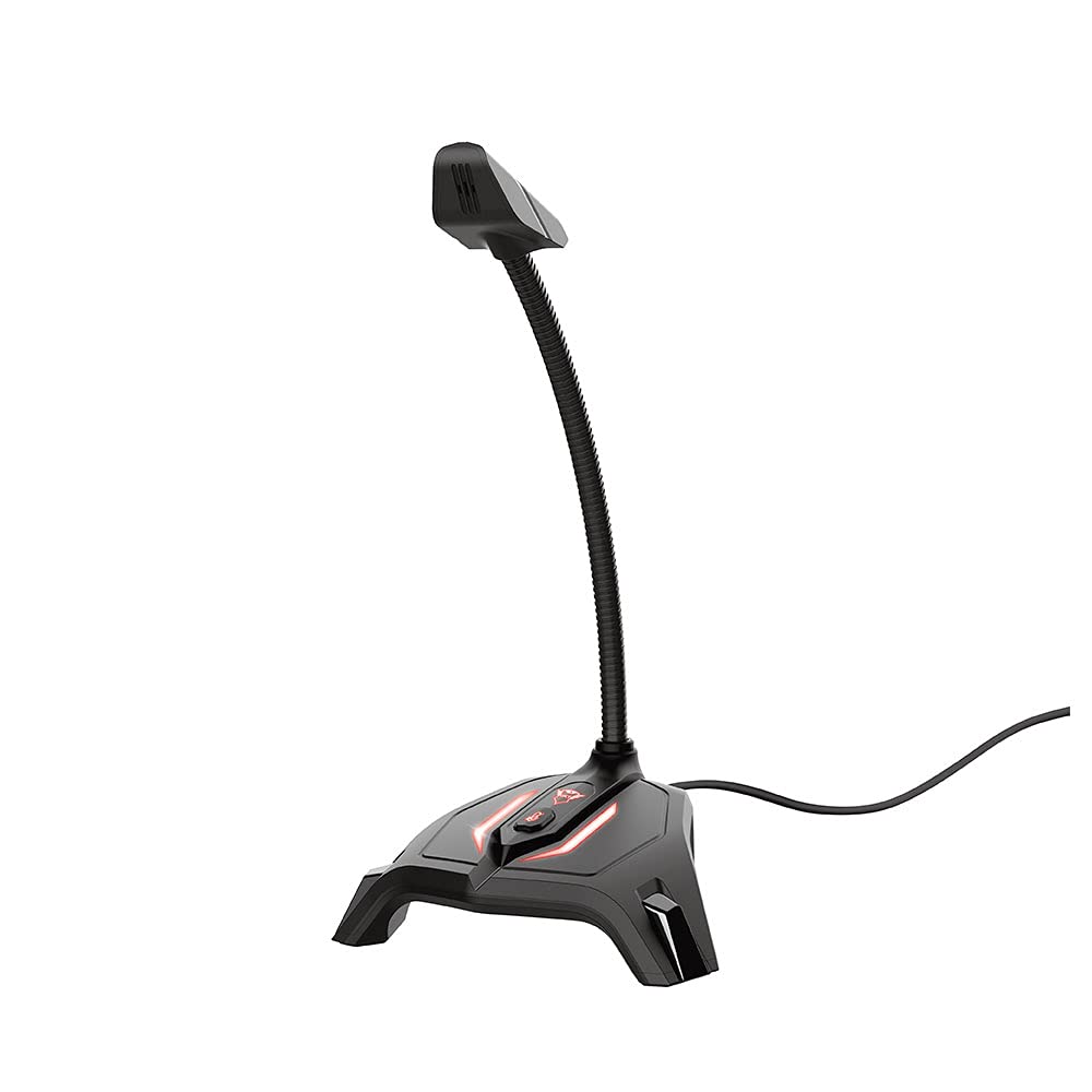 Trust Gaming GXT 215 Zabi USB Mikrofon für Streaming, Kompaktes Format, Gaming-Mikrofon mit LED-Bele