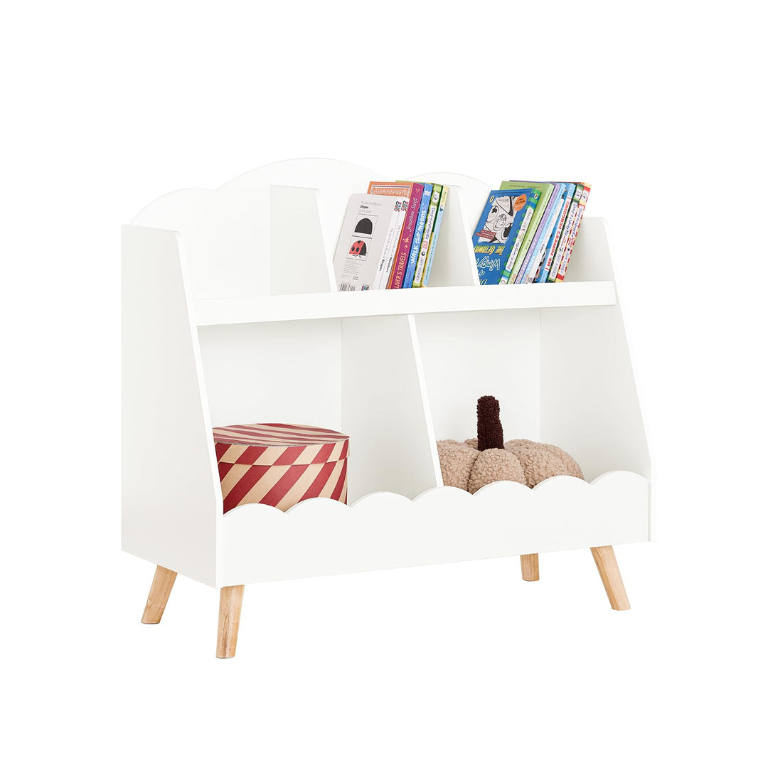 SoBuy Kinderregal mit 5 Fächern Aufbewahrungsregal für Kinder Bücherregal Montessori Regal weiss BHT