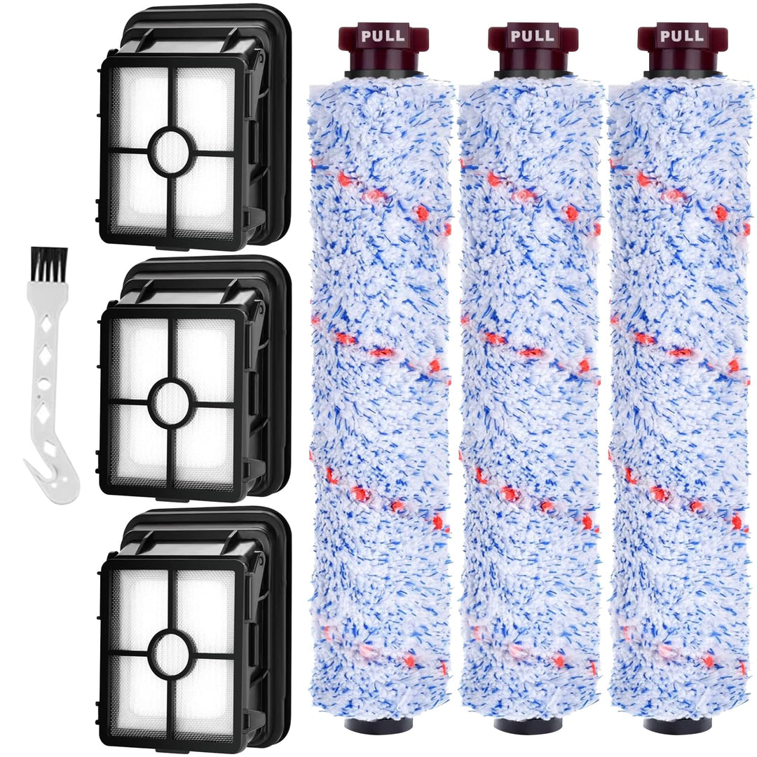 Zubehör für Bissell CrossWave, Ersatzteile für Bissell mit 3 Bürstenrollen, 3 Ersatz Filter und 1 Re