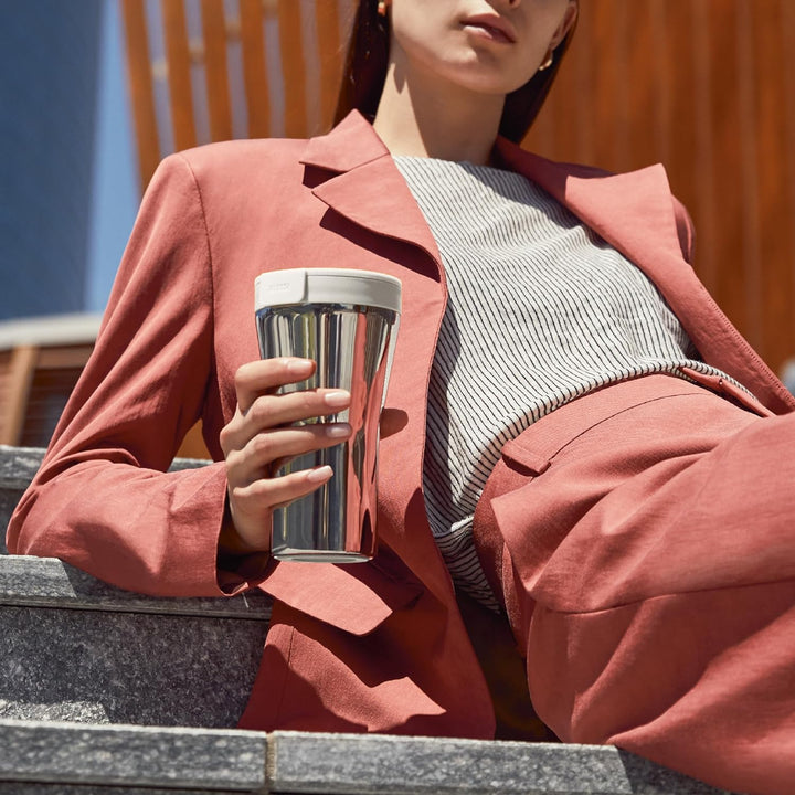 Alessi GIA24 W Travel Mug, Stainless Steel, weiss, Weiss