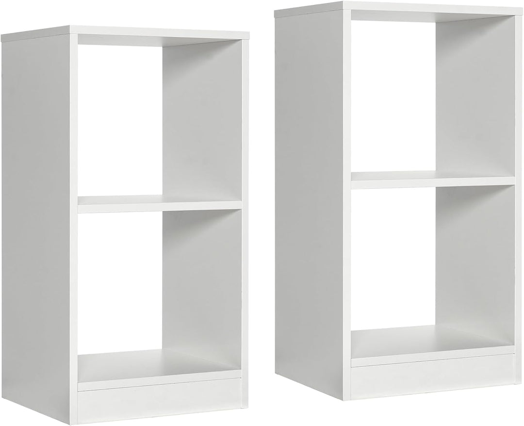 COSTWAY 2er Set Bücherregal, Standregal mit 2 Ebenen, Würfelregal aus Holz, Büroregal, Aktenregal, A