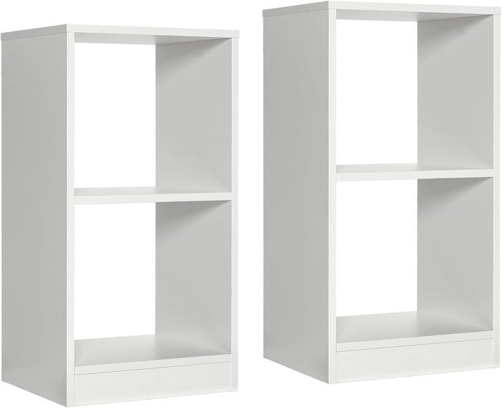 COSTWAY 2er Set Bücherregal, Standregal mit 2 Ebenen, Würfelregal aus Holz, Büroregal, Aktenregal, A