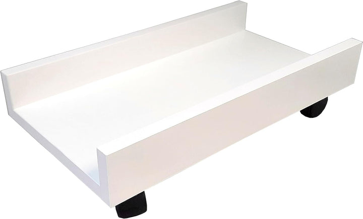 Henor CPU-Computerständer aus Holz mit Rädern 25 x 45 x 12,5 cm CPU-Aufzug mit Rädern Weiss Weiss Rä