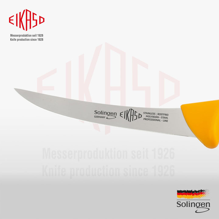 EIKASO Solingen Ausbeinmesser gebogen 13cm Klinge Semi-Flex Ausbeinmesser Fleischmesser Profi Soling