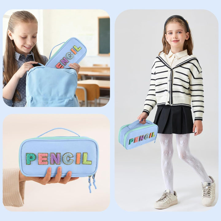 Federmäppchen Niedliches Federmäppchen für Mädchen, geräumige Federtasche mit Griff für Schule und B