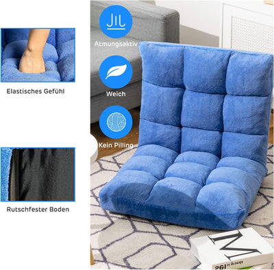 RELAX4LIFE Bodenstuhl Faltbar, Lazy Sofa, Meditationsstuhl, Bodensessel mit Verstellbarer Lehne, für