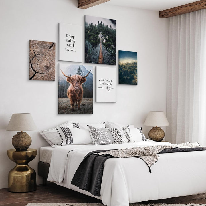 Muralo - Wandbilder Set - Leinwand Bilder Set Aufhängefertig - Bilder für Wohnzimmer Schlafzimmer -