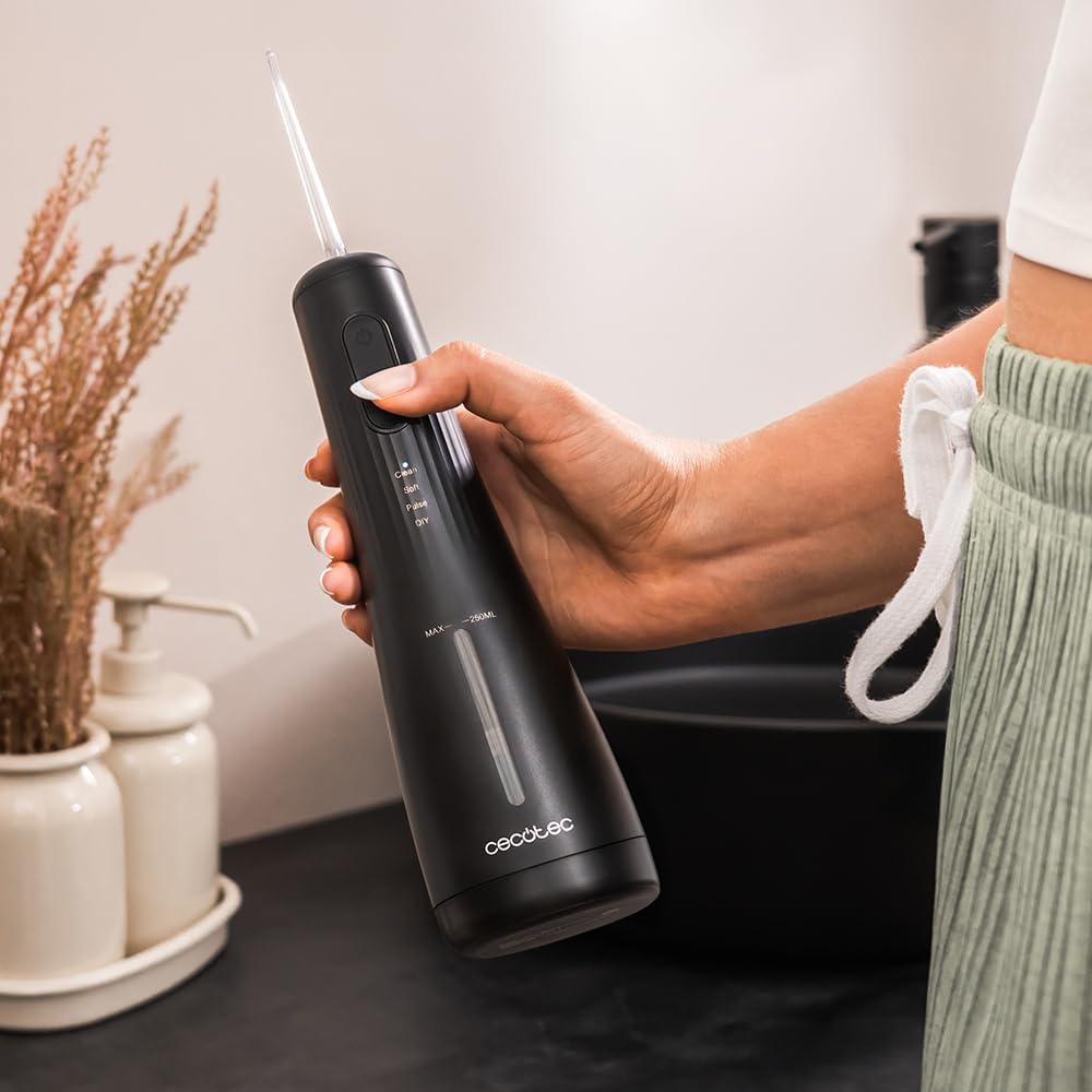 Cecotec Munddusche ToothCare Jet Liberty. 1600 Imp./Min, 130 PSI, 250 ml Tank, 4 Modi, 8 Düsen inkl.