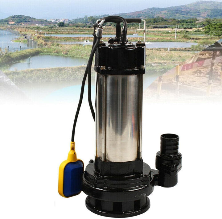 1500W 36000 L/H Edelstahl Schmutzwasserpumpe Schumutzwasser Fäkalienpumpe Schwimmerschalter, Wassere