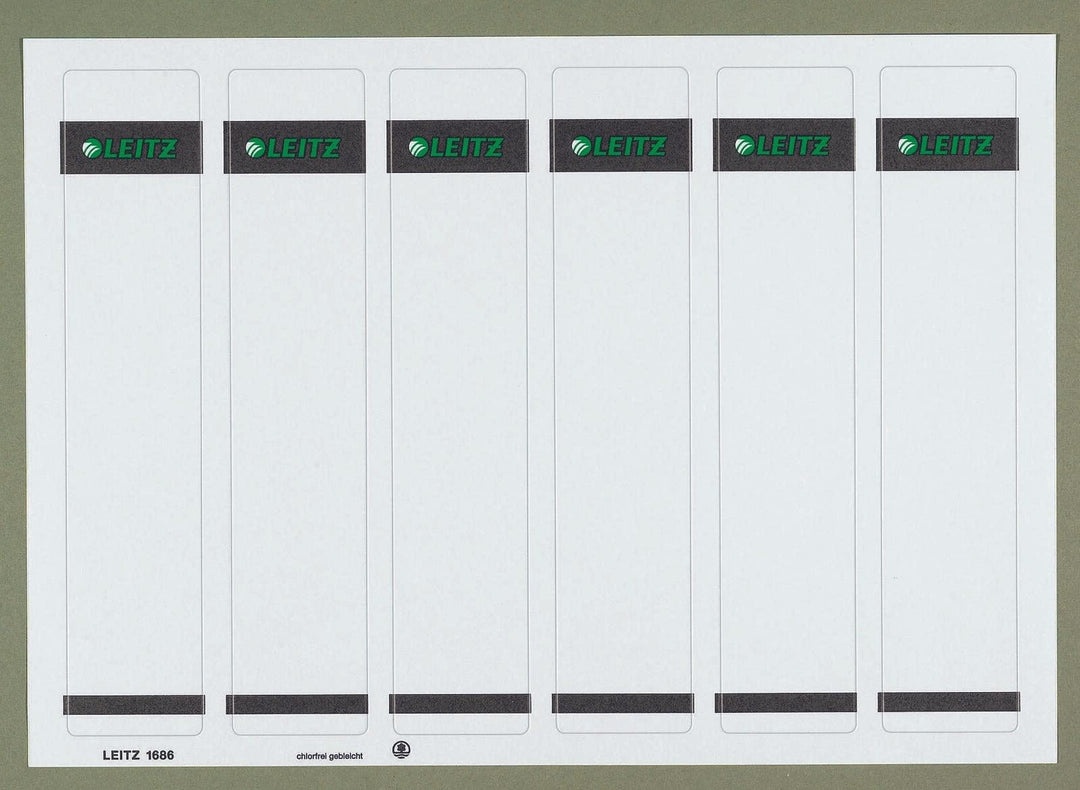 Leitz PC-beschriftbare Rückenschilder selbstklebend für Standard- und Hartpappe-Ordner, 600 Stück, K