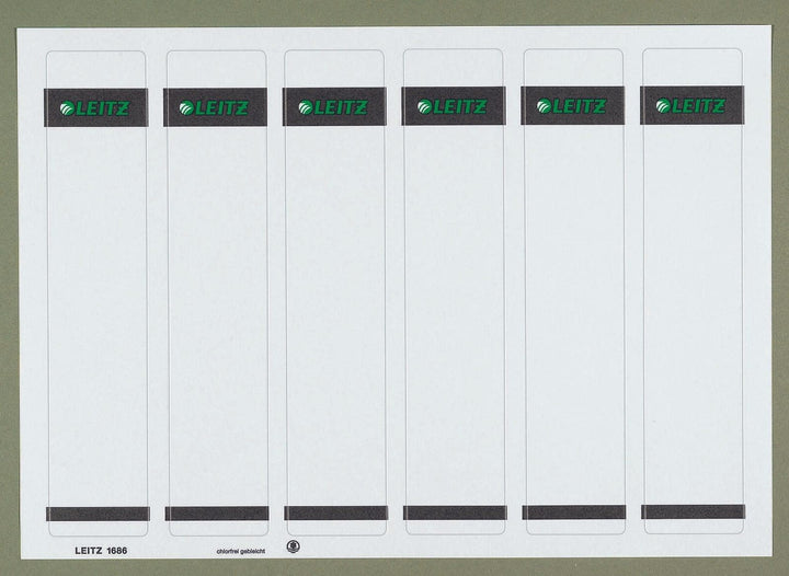 Leitz PC-beschriftbare Rückenschilder selbstklebend für Standard- und Hartpappe-Ordner, 600 Stück, K