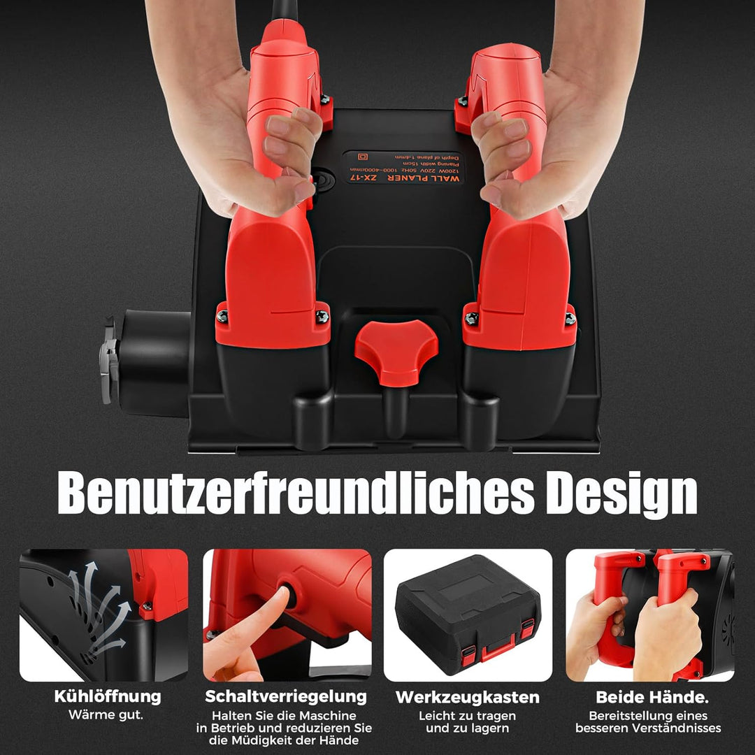 1200W Tapetenentferner Maschine Elektrische Wandhobelmaschine Profi Betonschleifer Betonfräse Renovi