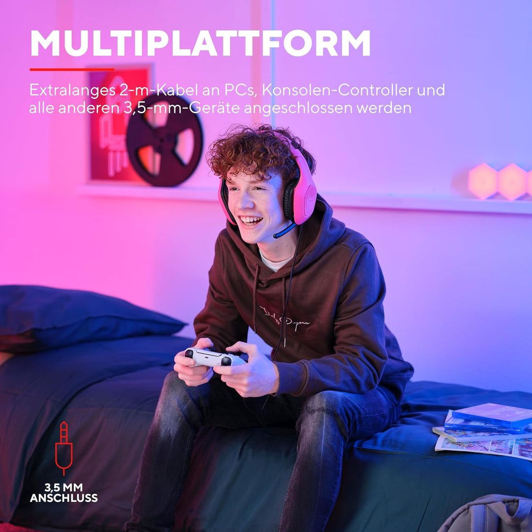 Trust Gaming GXT 415P Zirox Leichtes Gaming Headset mit 50-mm-Treiber für PC, Xbox, PS4, PS5, Switch