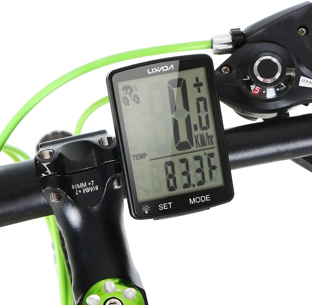 Lixada Fahrradcomputer Drahtloser multifunktionaler LCD-Bildschirm Fahrrad Regendichter Tachometer K