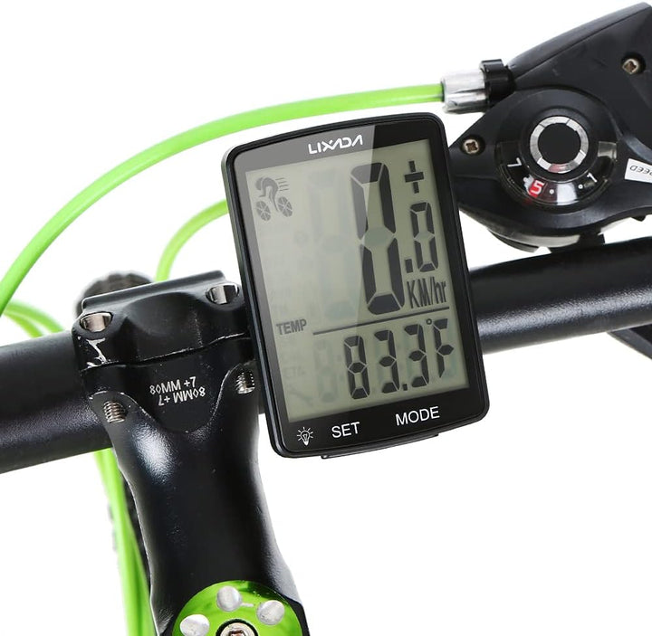 Lixada Fahrradcomputer Drahtloser multifunktionaler LCD-Bildschirm Fahrrad Regendichter Tachometer K