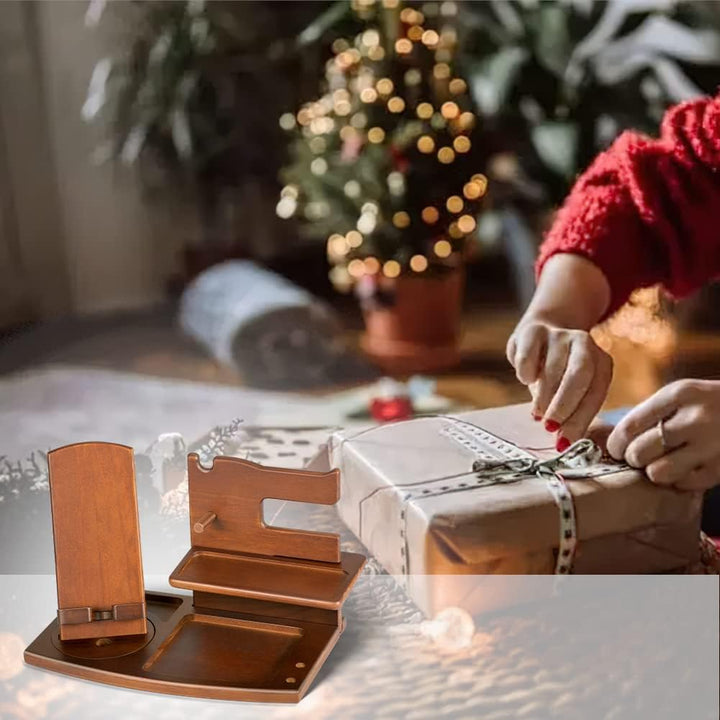 Geschenke für Männer Weihnachten Holz Telefon Dockingstation Nachttisch Organizer Männer Geschenk Ge