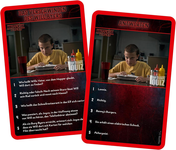 Top Trumps Quiz Stranger Things Edition - Quiz Kartenspiel für Stranger Things Fans! - Fanartikel &