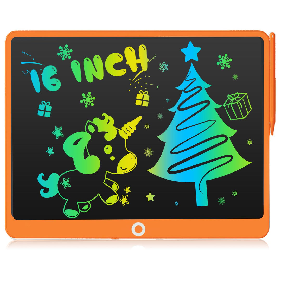 LCD Schreibtafel Kinder, Zaubertafel 16 Zoll, Umweltfreundlich Heller Bunten Schrift Pad Lernspielze