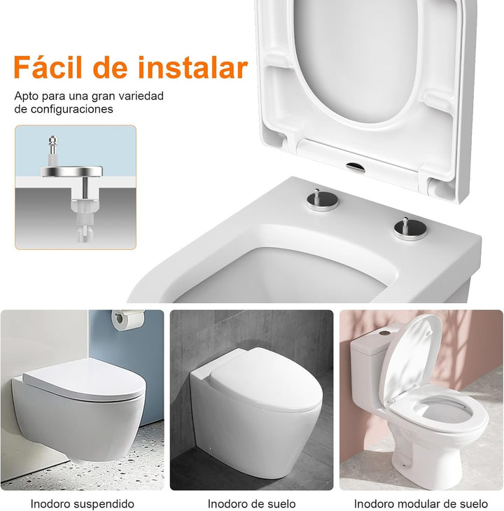 GRIFEMA WC Sitz mit Absenkautomatik-D Toilettendeckel Einfache Montage und Sauber, Klodeckel Quick-R