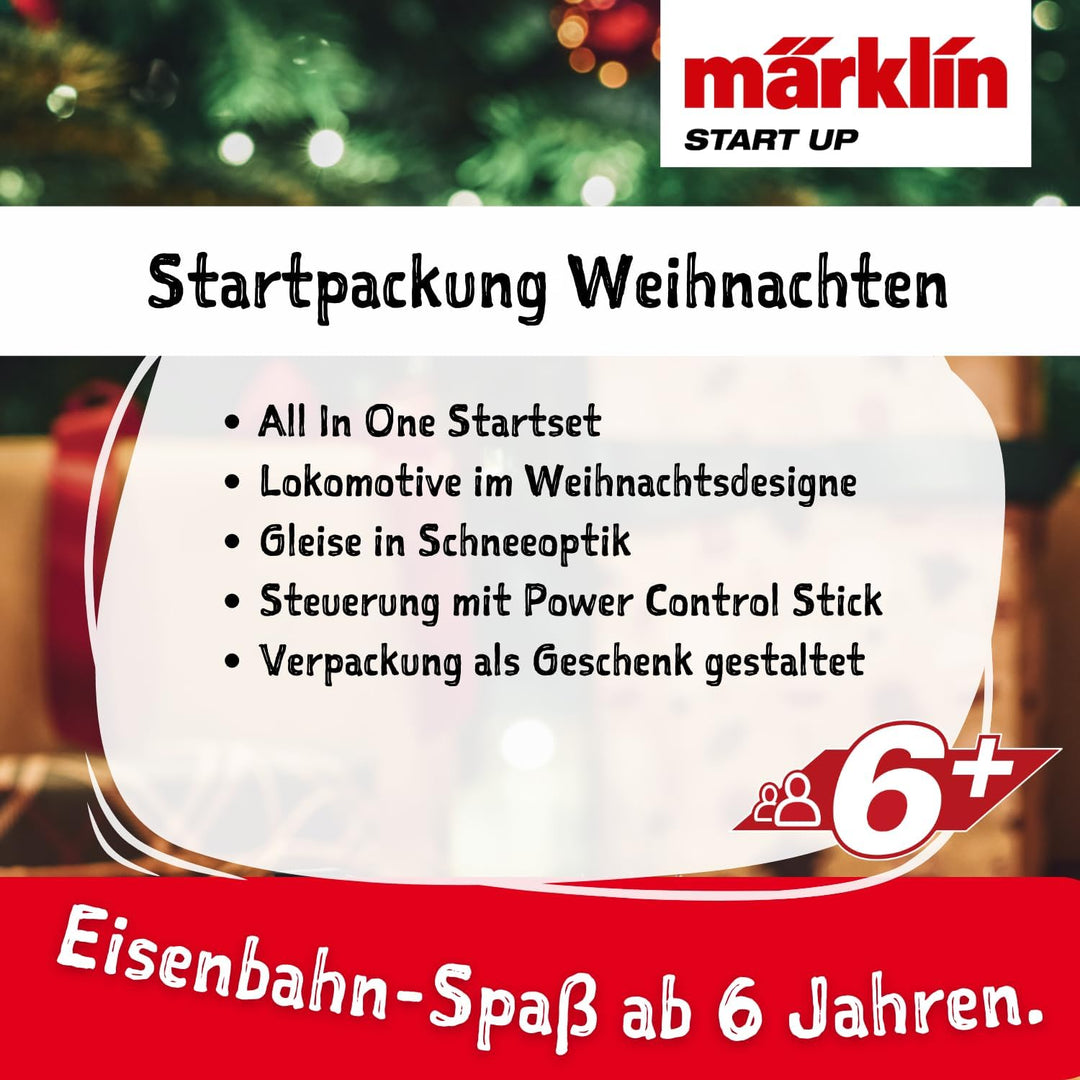 Märklin Start up 29124 - Startpackung Weihnachten mit Dampflok, Personenwagen und Güterwagen in weih