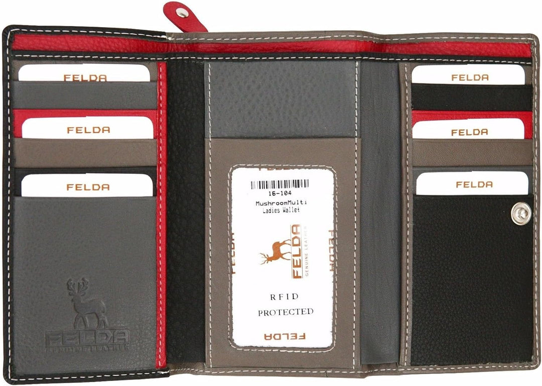 Felda - Damen Geldbörse aus weichem Echtleder - Kartenfächer & RFID-Schutz - in Geschenkschachtel -