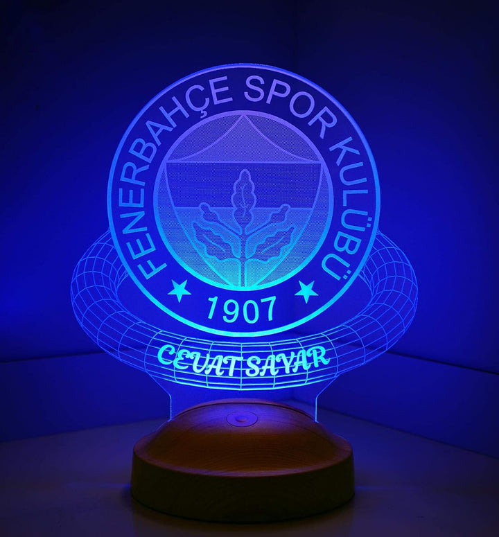Sentidos Fanartikel Personalisierte 3D Led Lampe Geburtstagsgeschenk Wunschtext mit Gravur Fussball