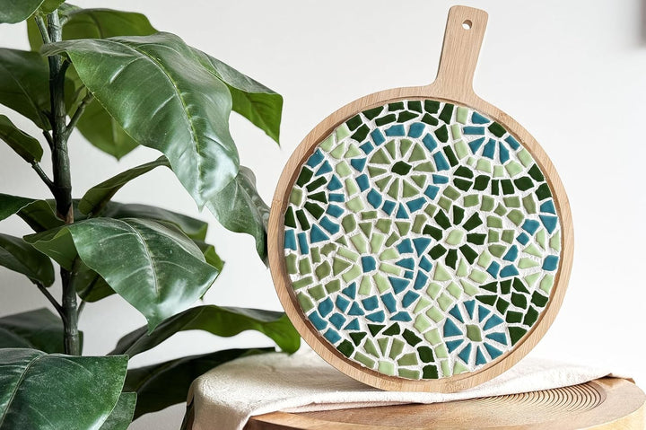 Little Creations mosaik Servierbrett Rund | DIY Bastelset Erwachsene | Gestalte deine eigene Servier