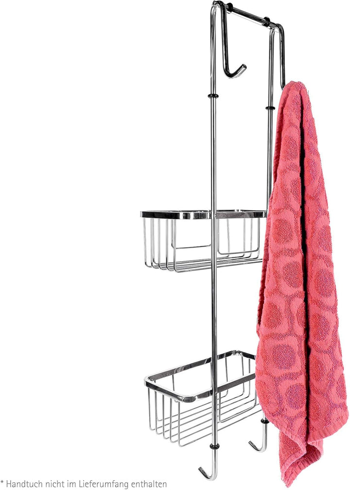 Schulte EP1828 Duschablage zum Hängen, 2 Etagen, Edelstahl verchromt, 67 cm lang, Aufbewahrung von D