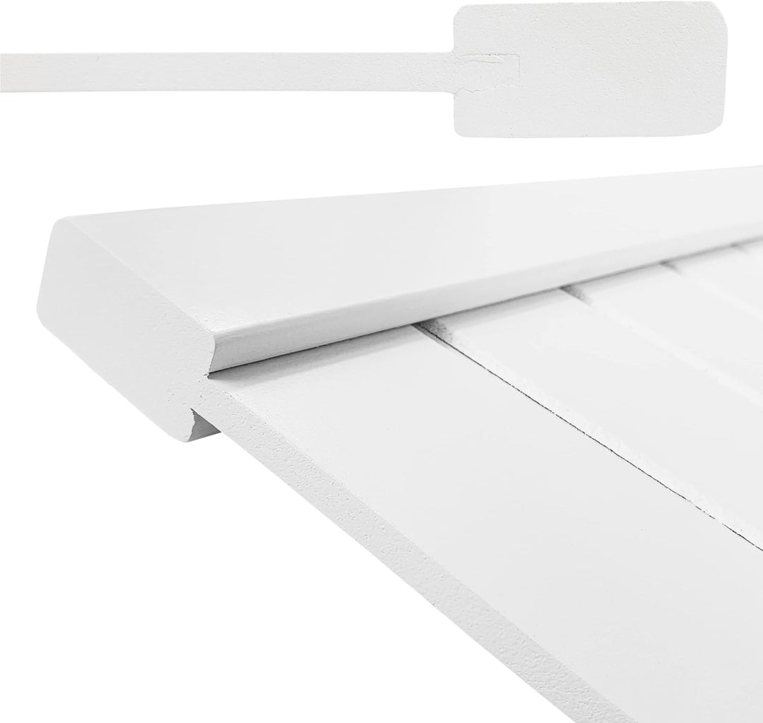 DecoMeister Lamellentür weiss seidenmatt aus Holz Massivholz Holztür Schranktür mit geschlossenen Pr