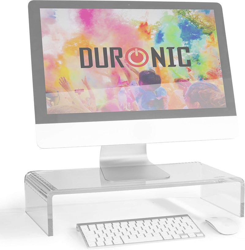 Duronic DM053 Monitorständer | 50 x 20 cm Acrylglasplatte | Bis 30 kg | Ergonomischer Bildschirmstän