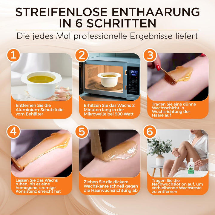 Dermawax 300 g Natural Honig Wachs Heisswachs Mikrowellenwachs zum Epilieren in der Mikrowelle erwär