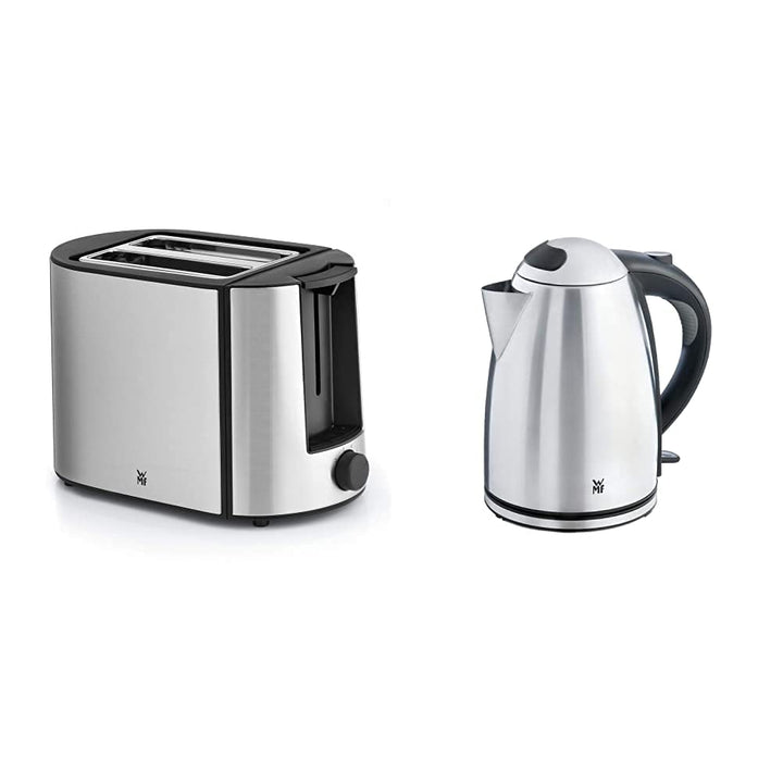 WMF Bueno Pro Toaster Edelstahl, Doppelschlitz Toaster mit Brötchenaufsatz, 870W & Stelio Wasserkoch