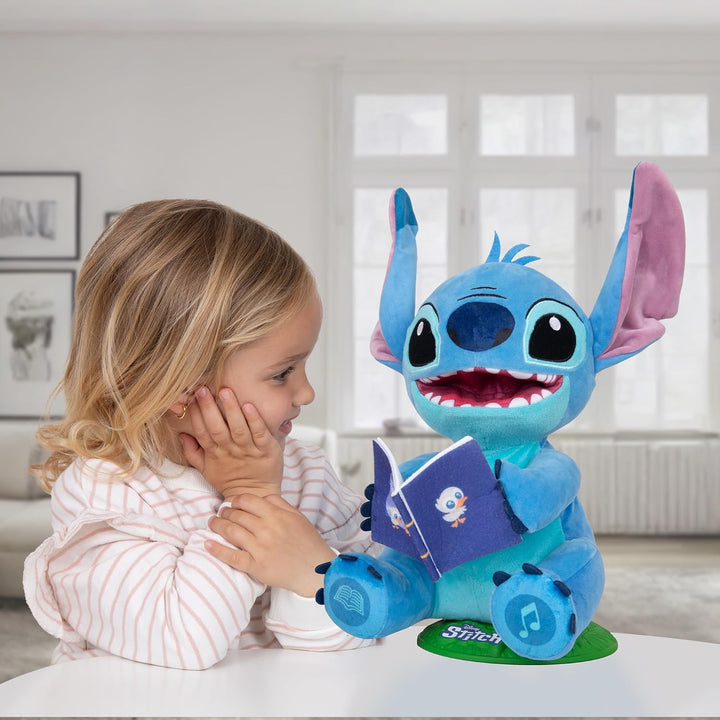Stitch Storyteller Disney, interaktives Plüschtier von Lilo & Stitch, der 4 Lieder singt und 4 Gesch