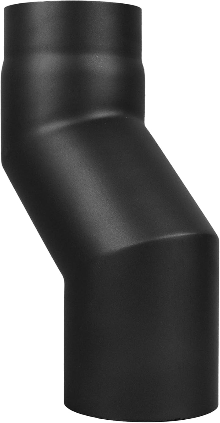 Ofenrohr Versatzbogen 100 mm, im Durchmesser, DN Ø 150 mm, Farbe: schwarz-metallic - weitere Rohre a