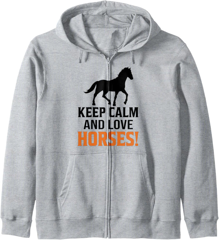 Keep Calm & Love Horses Pferd Kapuzenjacke