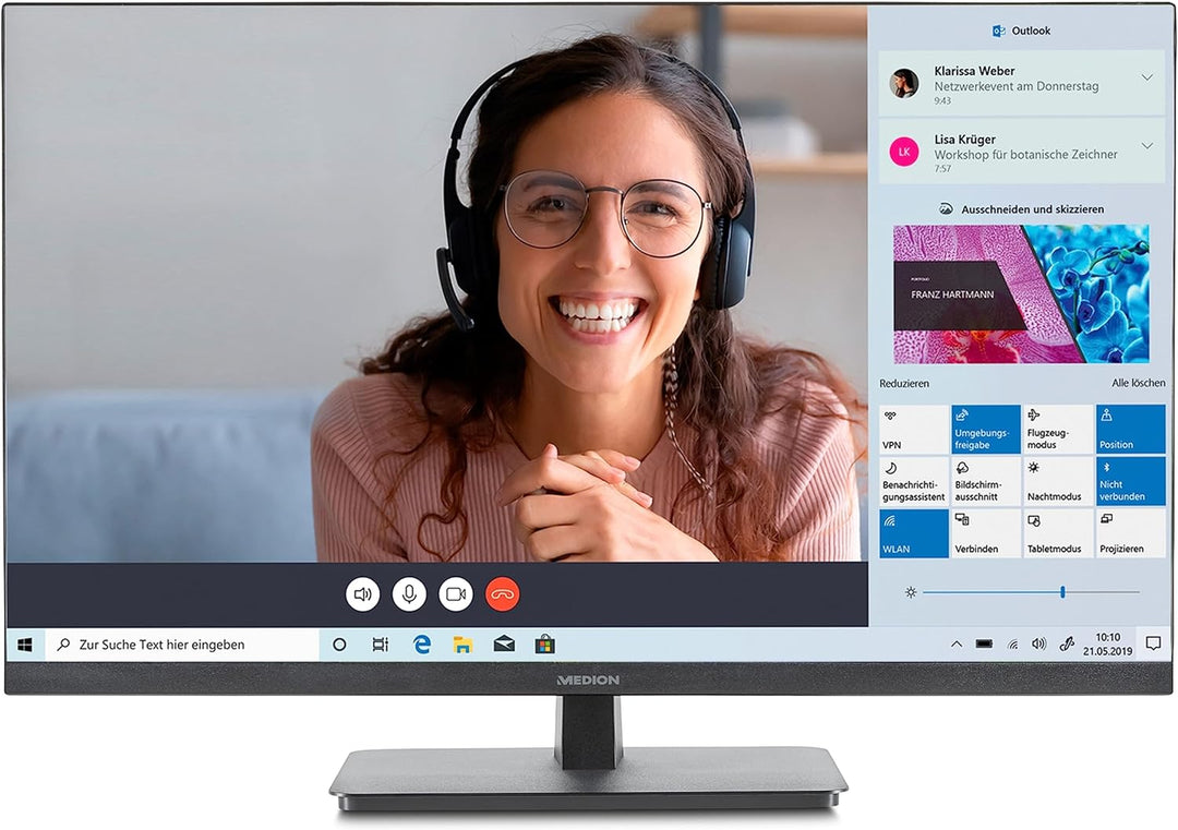 MEDION P53205 (MD 22011) 80 cm (32 Zoll) QHD Monitor (Adaptive Sync, HDMI, DisplayPort, schlankes Ge